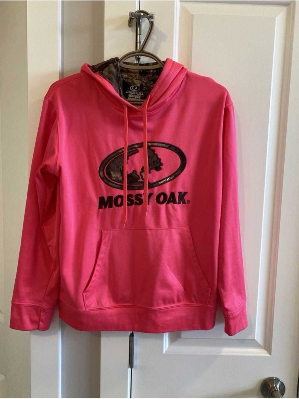 Mossy Oak Hot Pink Hoodie with Black Logo